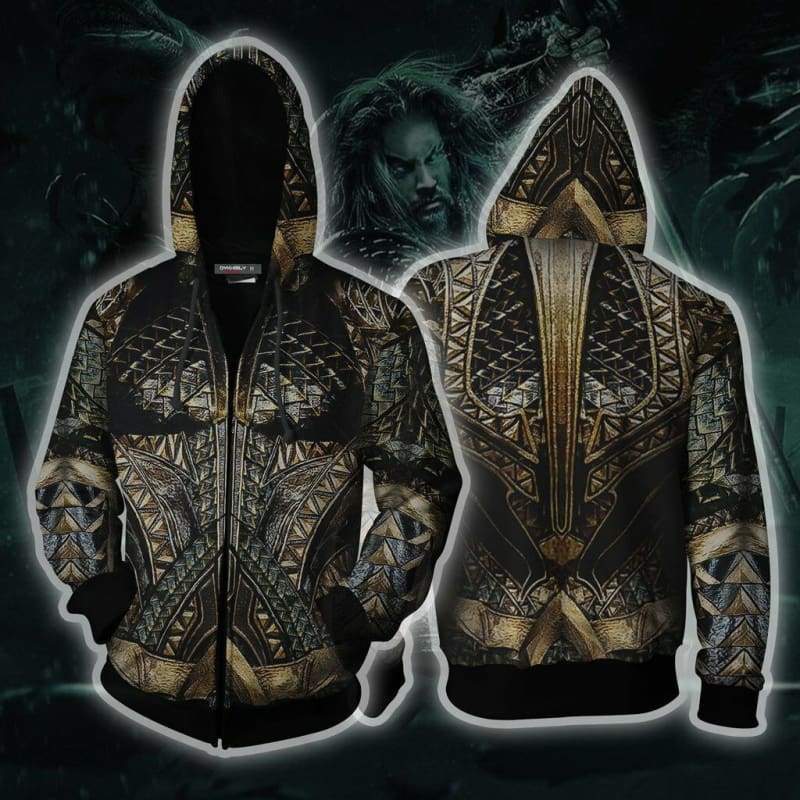 Aquaman Movie Arthur Cosplay Jacket Zip Up Hoodie