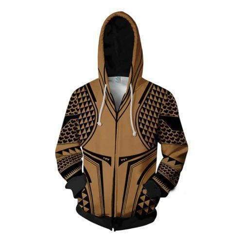 Aquaman Movie Arthur Tattoo Cosplay Jacket Zip Up Hoodie