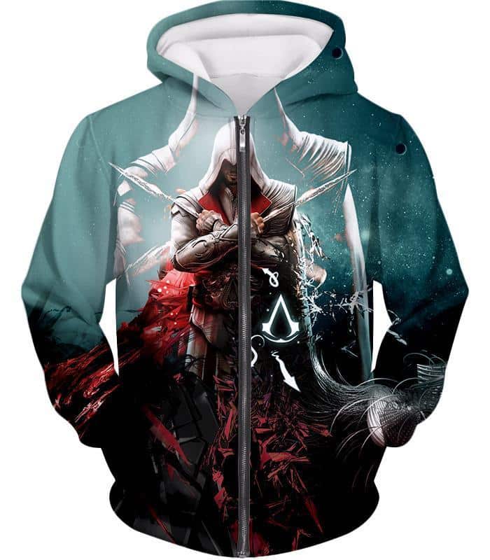 Ezio Auditore The Ultimate Assassin Cool Graphic Action Zip Up Hoodie