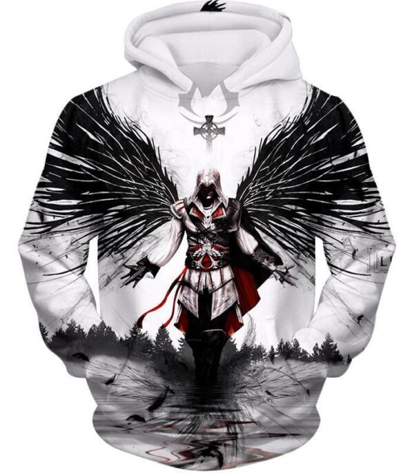 Guardian Angel Ezio Auditore Cool Fan Art White Zip Up Hoodie - Hoodie