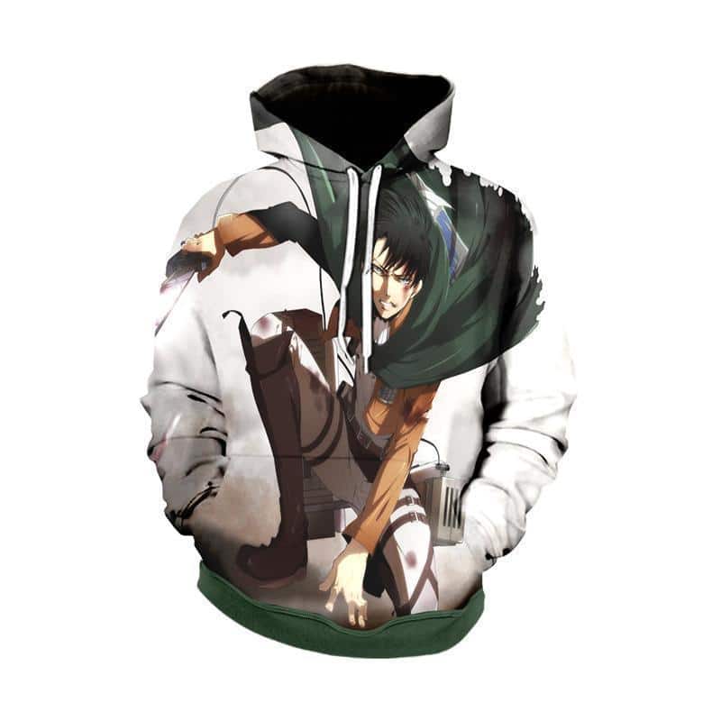 Attack On Titan 3D Graphic Levi In Battle - AOT  Hoodie