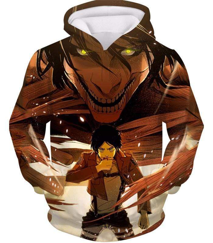 Attack On Titan Eren Yeager Transforms Titan Hoodie Hoodie - Hoodie