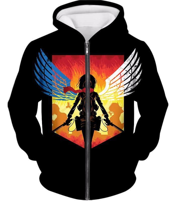 Attack On Titan Eren Yeager Vs Colossus Titan Zip Up Hoodie