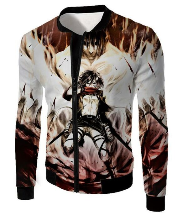 Attack On Titan Hoodie - Attack On Titan Titan Fighter Mikasa Ackerman Cool Anime Graphic Zip Up Hoodie - Jacket