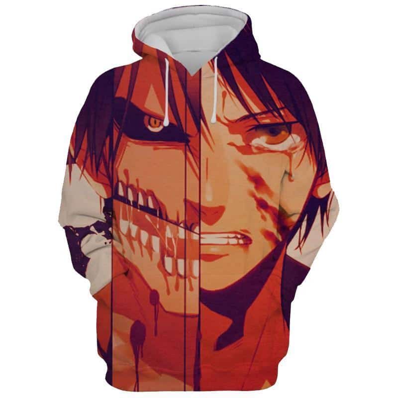 Eren Jaeger And Titan Attack On Titan Hoodie - Attack On Titan ...