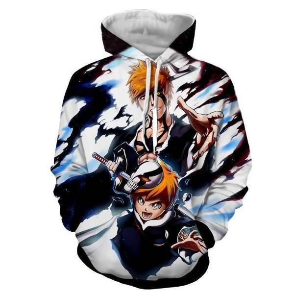 Bleach Kid And Grown Up Ichigo Soul King Palace Hoodie  - Bleach Merch Hoodie