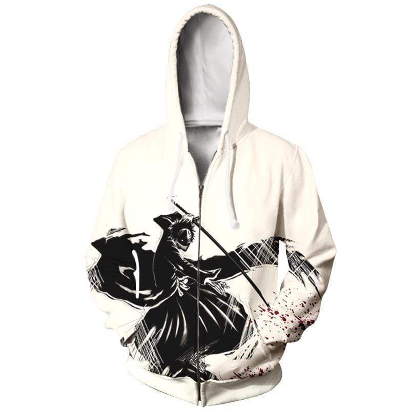 Kenpachi Zaraki Sketch Work Impressive Zip Up Hoodie - Bleach Jacket Hoodie