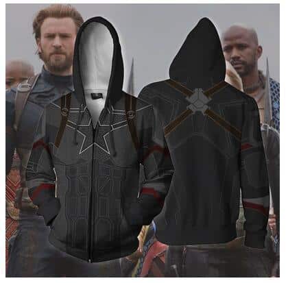 Dark Captain America Superhero Hoodie Jacket