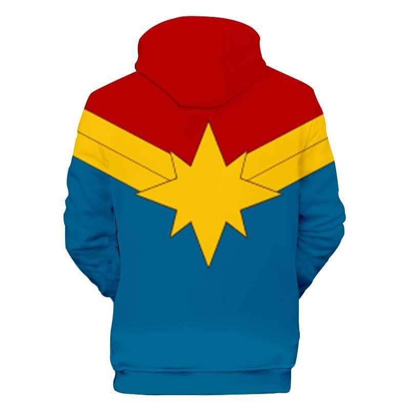 Yellow Star Hoodie - Captain Marvel 3D Graphic Hoodie