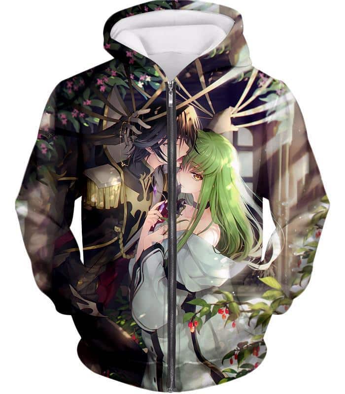 Best Anime Love C.C. Zeros Princess X Lelouch Vi Britannia Zip Up Hoodie - Zip Up Hoodie