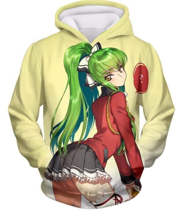Code Geass Cute School Uniform Girl C.C. Beautiful Anime Poster Zip Up Hoodie - Hoodie
