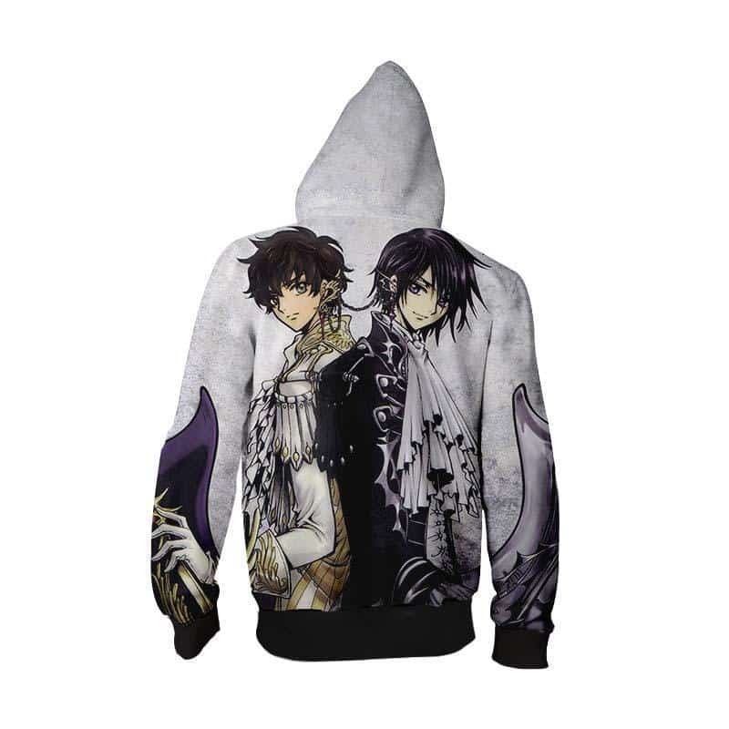 Code Geass Hoodie - Lelouch & Suzaku Zip Up Hoodie