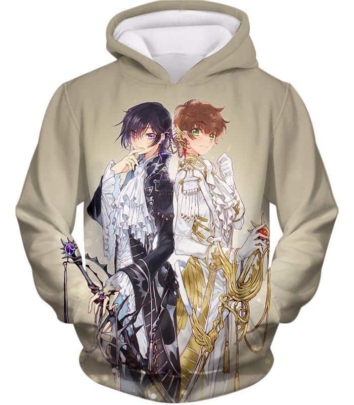 The White Knight Suzaku X The Demon Emperor Lelouch Cool Grey Anime Hoodie - Hoodie