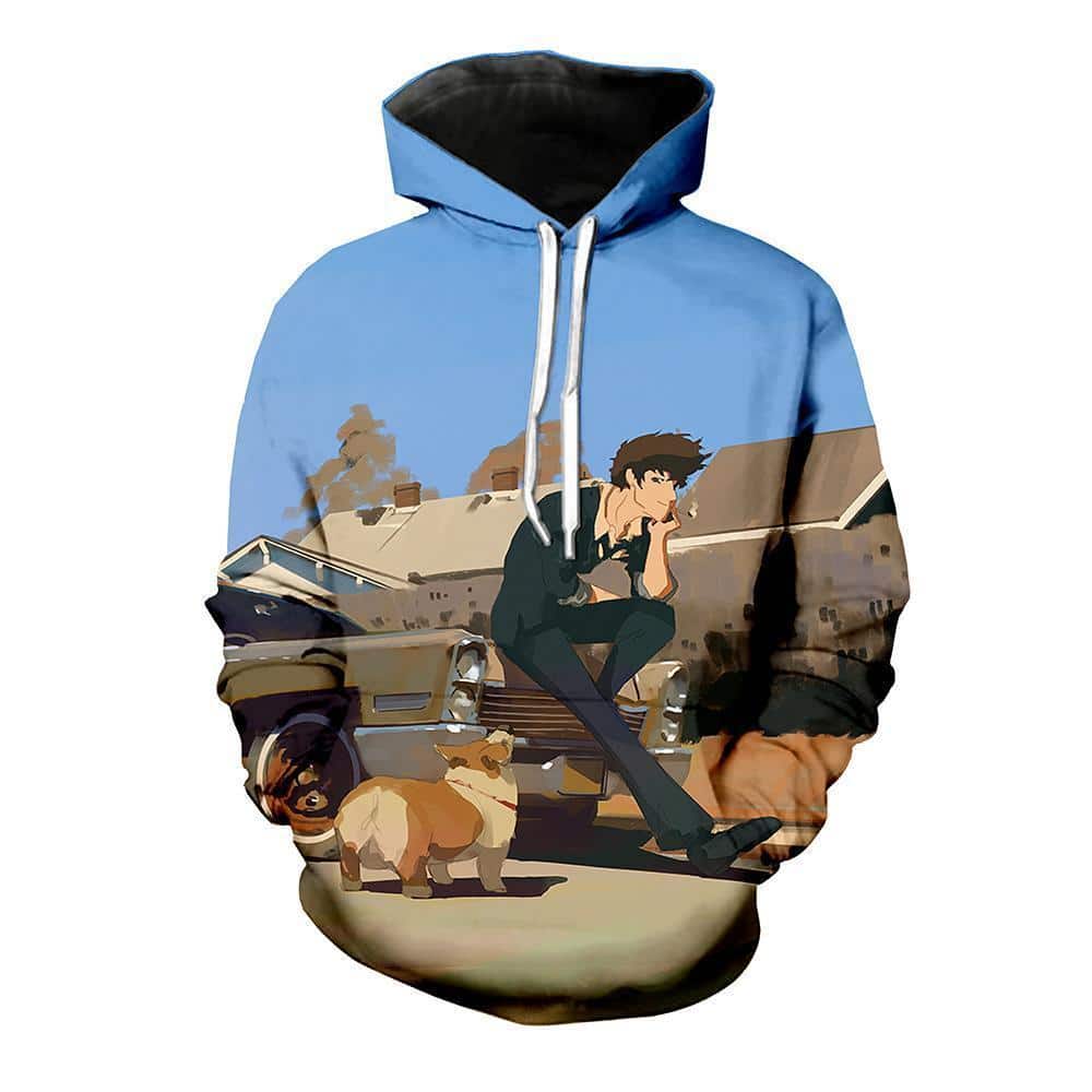 Cowboy Bebop Hoodie - Spike & Ein Pullover Hoodie