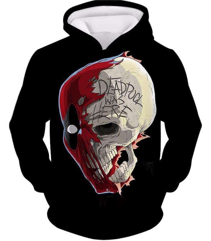 Deadpool Hoodie - Deadpool Skull Graphic Black Hoodie