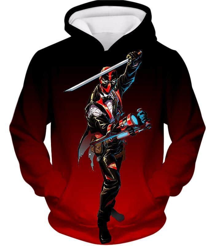 Deadpool Hoodie - Deadpool Suit-Up Action Black Hoodie - Hoodie