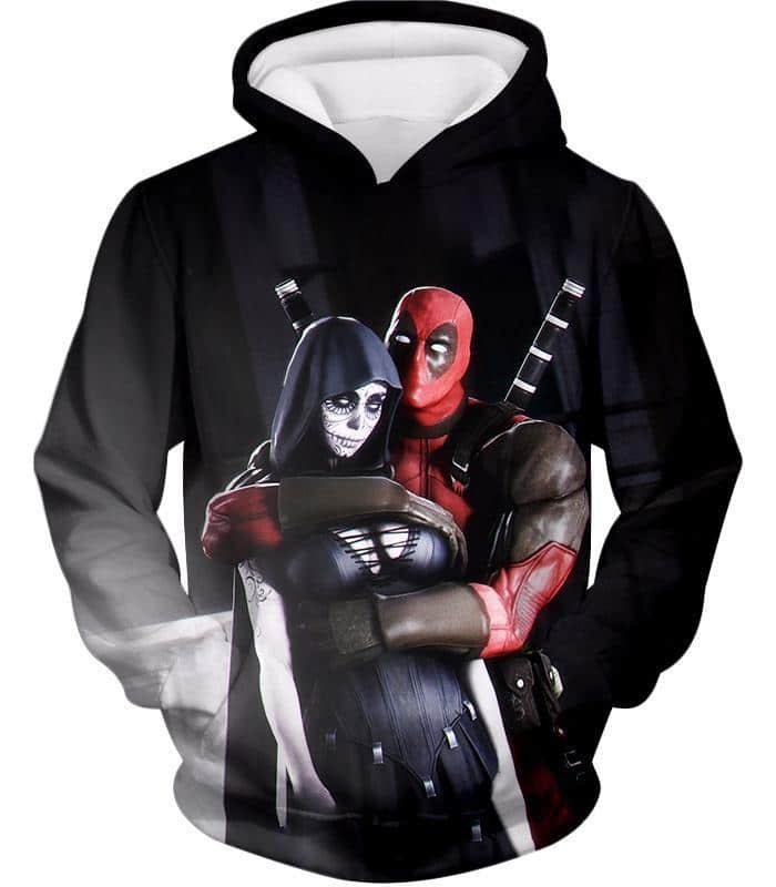 Deadpool Hoodie - Marvel Universe Deadpool And Death HD Black Hoodie - Hoodie