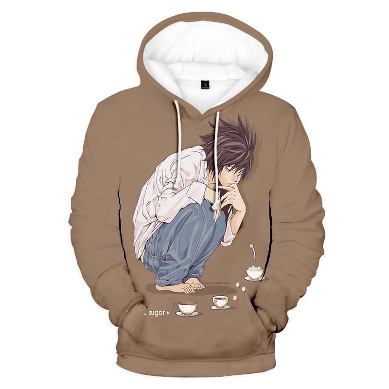 Awkward L Sitting Hoodie  - Death Note Merchandise Hoodie