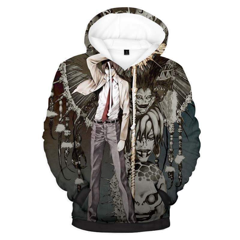 Light Yagami With Ryuk Demons Hoodie - Death Note Merch Hoodie