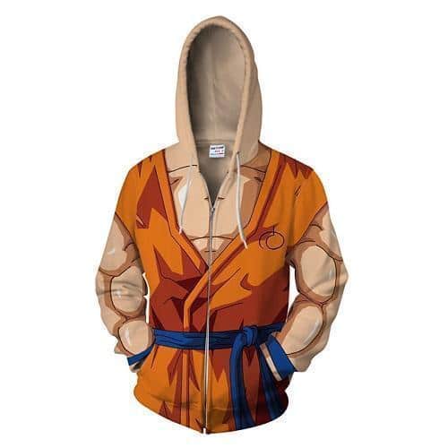 DBZ Unisex  Cosplay Hoodie - Dragon Ball Z Zip Up-Up Hoodie