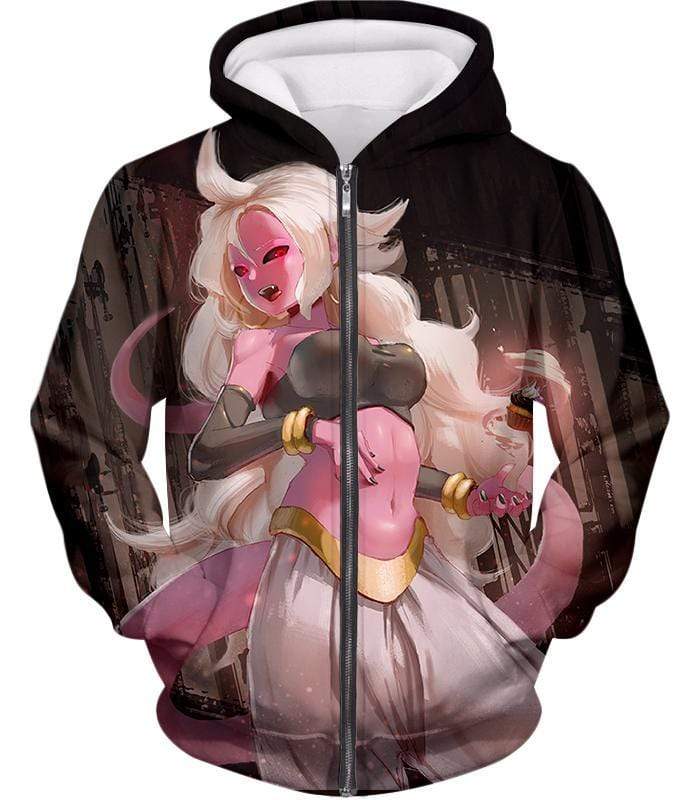 Dragon Ball Dragon Ball Super Villain Android 21 Ultimate Form Zip Up Hoodie - DBZ Hoodie
