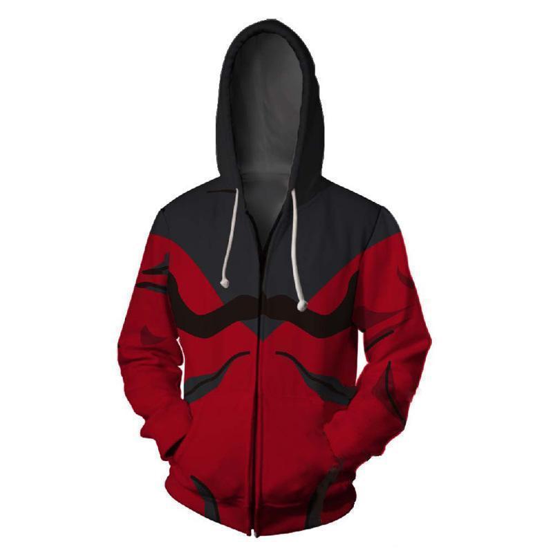 Dragon Ball Red & Black Jiren 3D Graphic Zip Up Hoodie