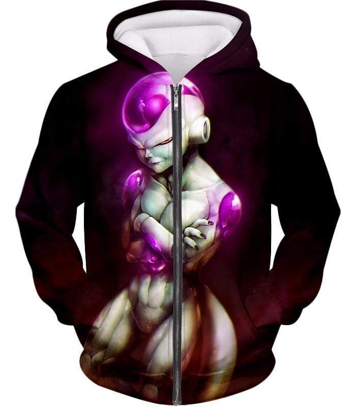 Dragon Ball Super Absolute Form Villain Frieza Black Zip Up Hoodie - Zip Up Hoodie