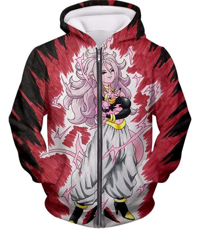 Dragon Ball Super Android 21 Ultimate Evil Form Graphci Zip Up Hoodie - Dragon Ball Super Hoodie - Zip Up Hoodie