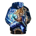 Dragon Ball Super Cool Hero Goku Super Saiyan White X Dragon Shenron Black Zip Up Hoodie