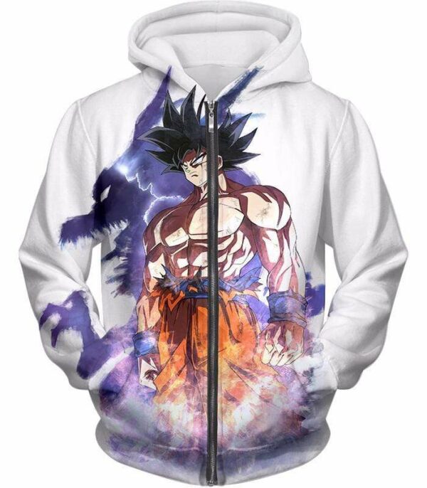 Dragon Ball Super Dragon Ball Favourite Hero Goku White Hoodie - Dragon Ball Super Hoodie - Zip Up Hoodie