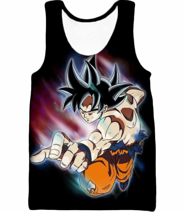 Dragon Ball Super Form Goku Ultra Instinct Cool Action Black Zip Up Hoodie - Dragon Ball Super Hoodie - Tank Top
