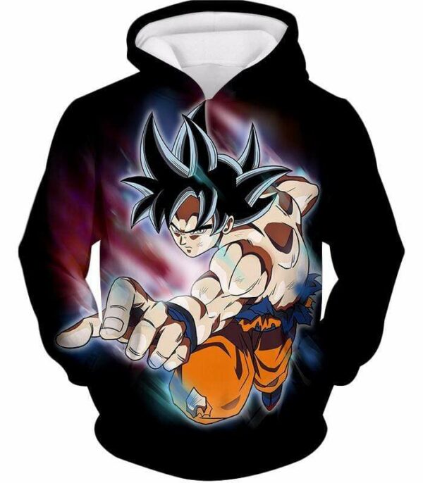 Dragon Ball Super Form Goku Ultra Instinct Cool Action Black Zip Up Hoodie - Dragon Ball Super Hoodie - Hoodie