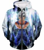 Dragon Ball Super Fusion Vegito Ultra Instinct Form Cool White Hoodie - Dragon Ball Z Merch Hoodie - Zip Up Hoodie