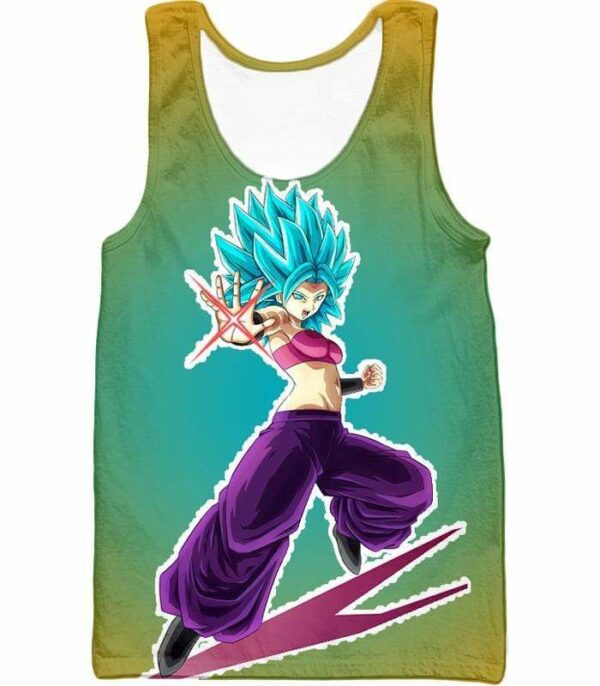 Dragon Ball Super Godly Form Caulifla Super Saiyan Blue Hoodie - Tank Top