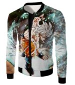 Dragon Ball Super Goku Super Saiyan White Graphic Hoodie - Jacket