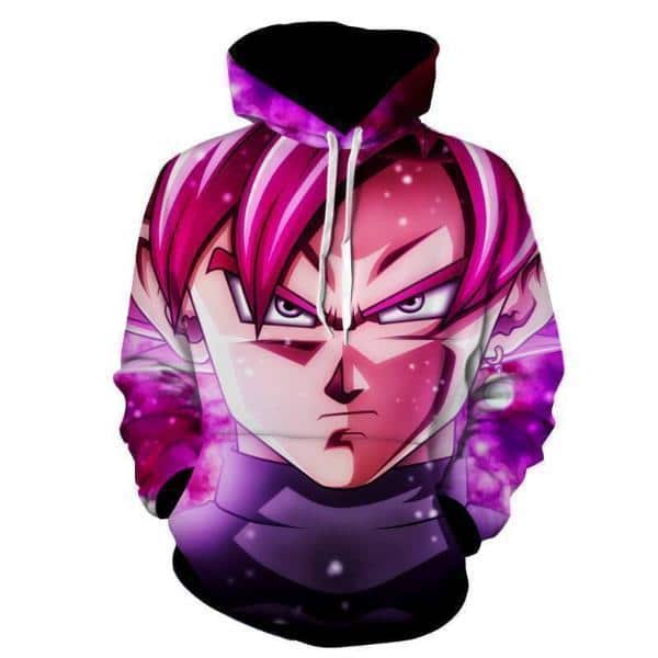 Dragon Ball Super Hoodie - Black Goku SSJ Purple Galaxy Hoodie Jacket