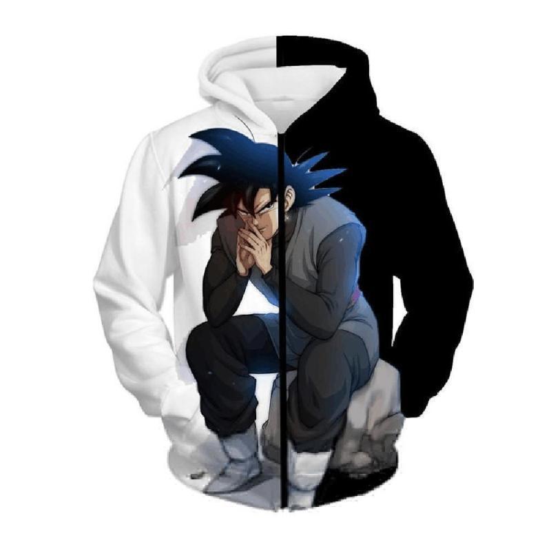 Dragon Ball Super Hoodie -  Sinister Black Goku Zip Up Hoodie