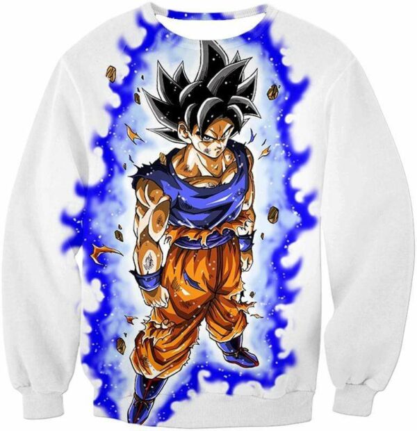 Dragon Ball Super Latest Form Goku Ultra Instinct Super Cool Action White Zip Up Hoodie - DBZ Hoodie - Sweatshirt