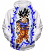 Dragon Ball Super Latest Form Goku Ultra Instinct Super Cool Action White Zip Up Hoodie - DBZ Hoodie - Hoodie