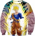 Dragon Ball Super One Handed Goku Super Saiyan Action Graphic Hoodie - Sweatshirt