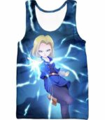 Dragon Ball Super Pretty Android 18 Cool Fighter Blue Hoodie - Dragon Ball Super Hoodie - Tank Top