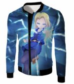 Dragon Ball Super Pretty Android 18 Cool Fighter Blue Hoodie - Dragon Ball Super Hoodie - Jacket