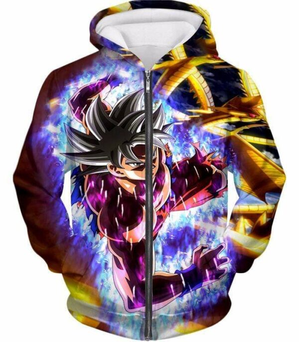 Dragon Ball Super Unlimited Action Super Saiyan White Goku Zip Up Hoodie - DBZ Clothing Hoodie