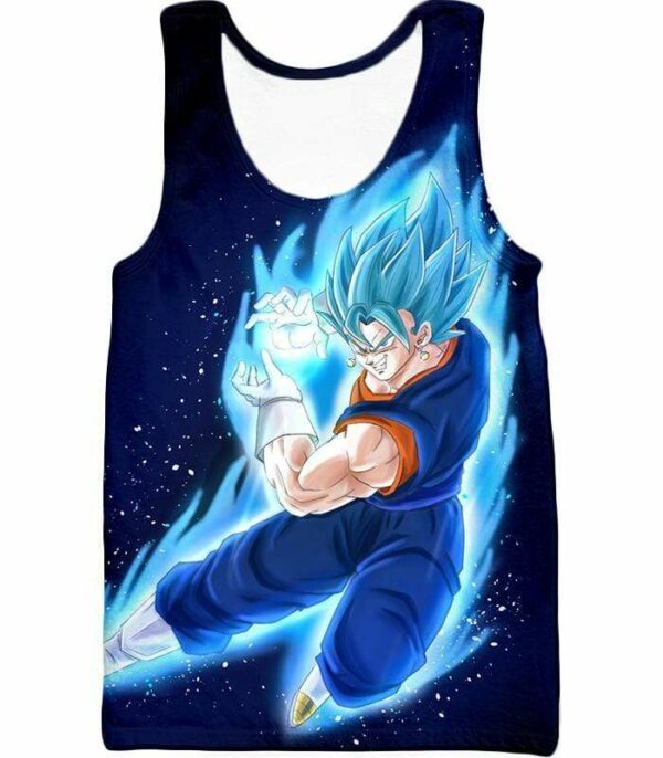 Dragon Ball Super Vegito Super Saiyan Blue Cool Action Blue Zip Up Hoodie - DBZ Clothing Hoodie - Tank Top
