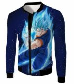 Dragon Ball Super Vegito Super Saiyan Blue Cool Action Blue Zip Up Hoodie - DBZ Clothing Hoodie - Jacket