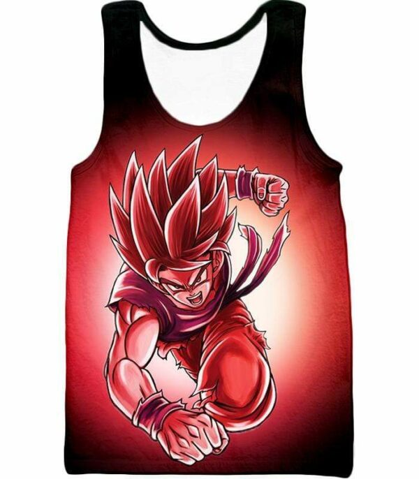 Dragon Ball Super Warrior Goku Super Saiyan God Red Zip Up Hoodie - Tank Top