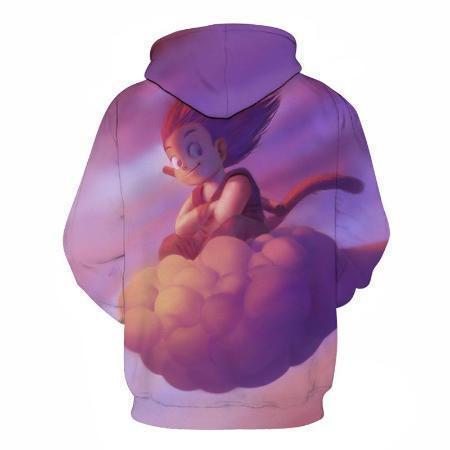 Dragon Ball Z Hoodie - Animation Look Kid Goku Flying Nimbus Pullover Hoodie