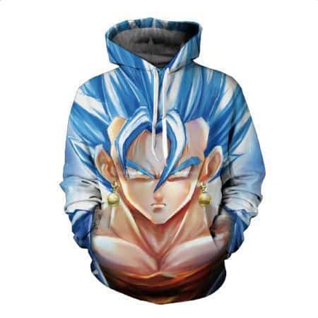 Dragon Ball Z Hoodie - Face Of Vegito Super Saiyan Blue Pullover Hoodie