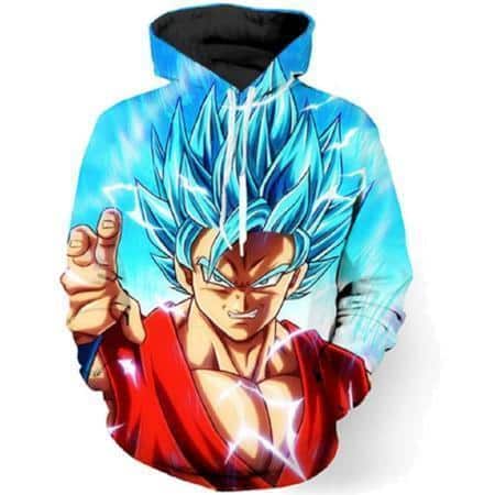 Dragon Ball Z Hoodie - Goku Super Saiyan Blue Pullover Hoodie