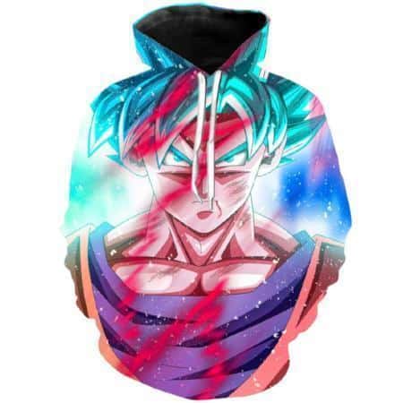 Dragon Ball Z Hoodie - Goku Super Saiyan Blue Transformation Pullover Hoodie